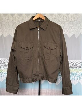 Vintage Olive French Chore Style Utility Sanforized Cotton Jacket Size 36